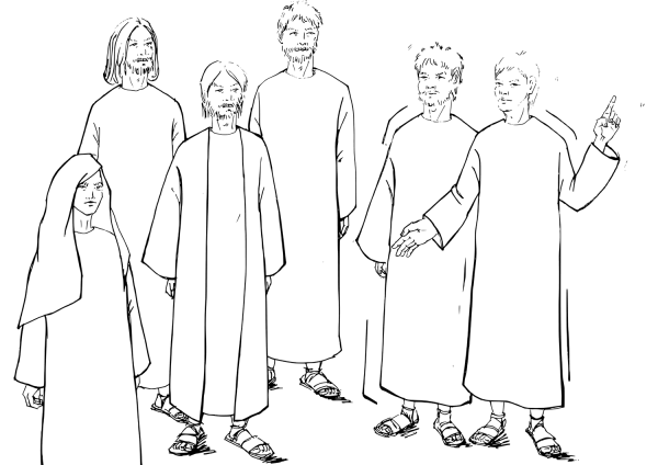 Peter Stood up Among the Believers and Offered to Chose a New Apostle coloring page image