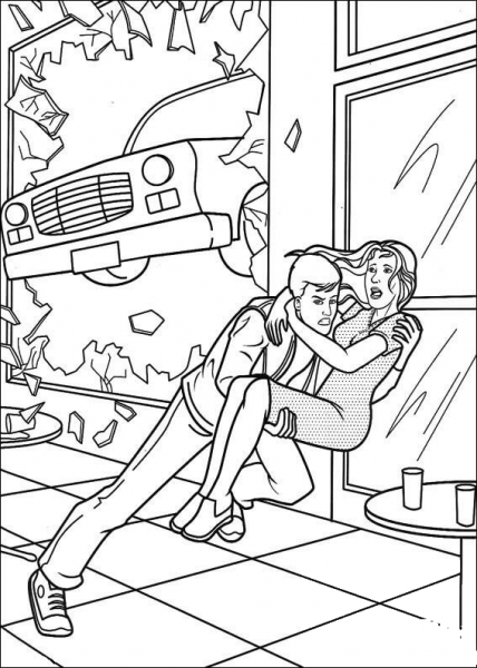 Peter Tries To Save Gwen Stacy coloring page image
