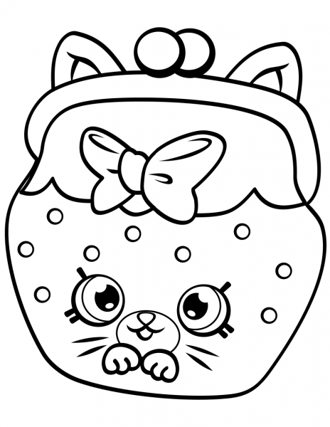 Petkins Cat Snout Shopkin coloring page image