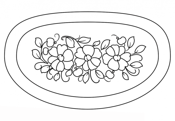 Petrykivka Box coloring page image