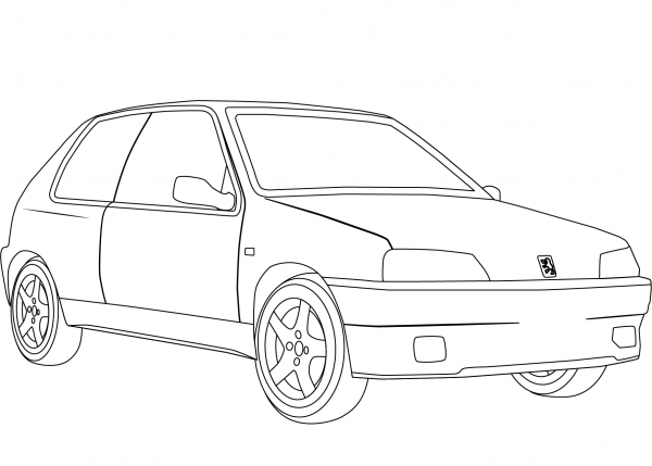Peugeot 106 coloring page image
