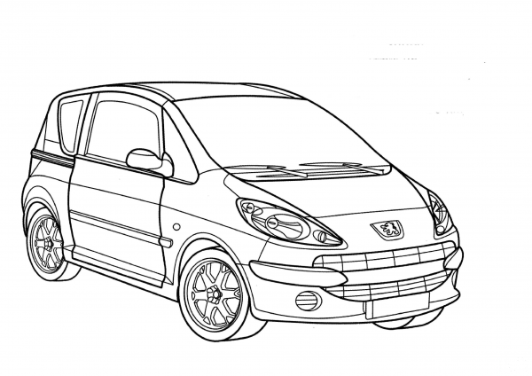Peugeot 107  coloring page image