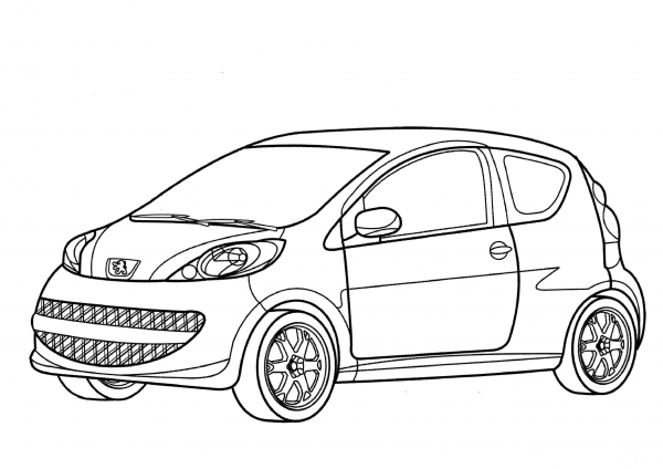Peugeot 107  coloring page image