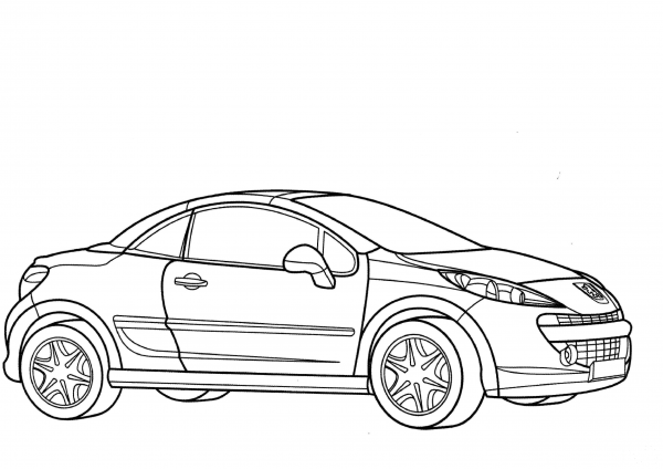 Peugeot 206 CC coloring page image