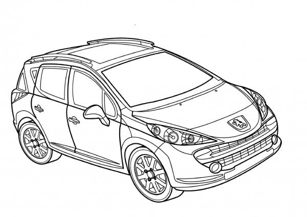Peugeot 207 SW coloring page image