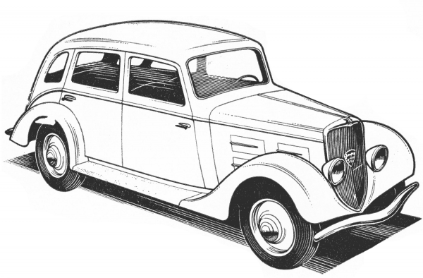 Peugeot 301D coloring page image