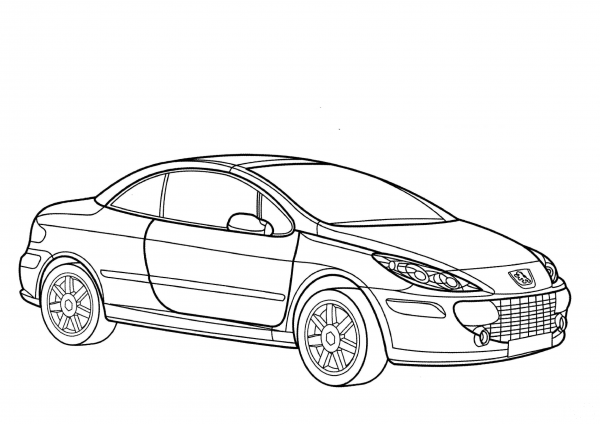 Peugeot 307 CC coloring page image