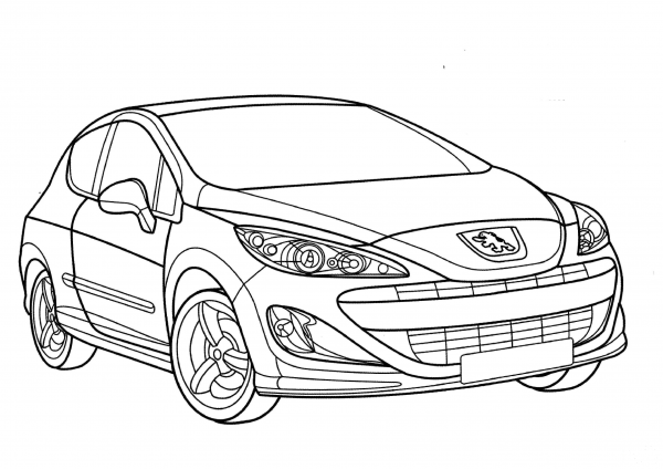 Peugeot 308 GT coloring page image