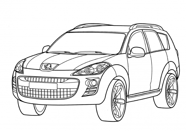 Peugeot 4007 coloring page image