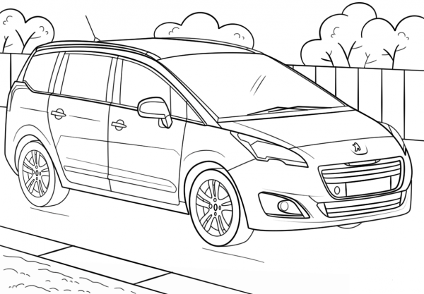 Peugeot 5008 coloring page image