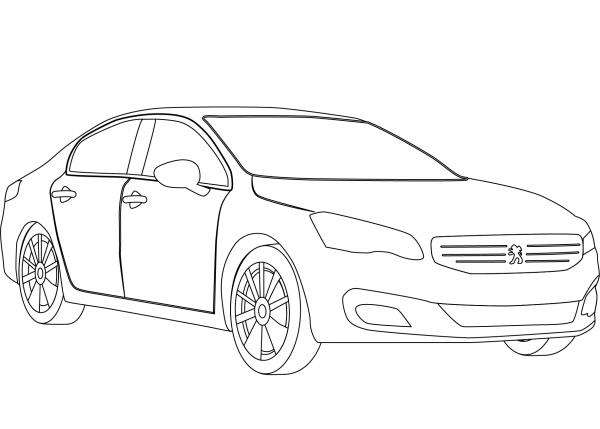 Peugeot 508 coloring page image
