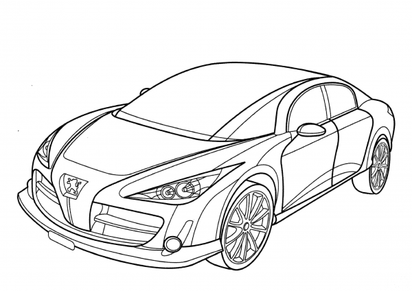 Peugeot RC coloring page image
