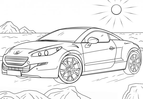 Peugeot RCZ coloring page image
