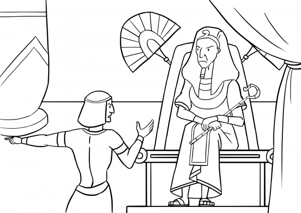 Pharaoh is Told of the Flight of the Israelites coloring page image