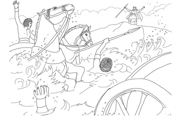 Pharaoh’s Army Got Drowned coloring page image