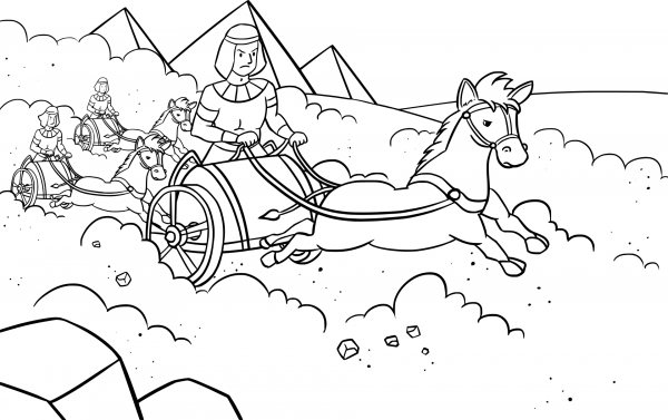 Pharaoh’s Army Pursued the Israelites coloring page image