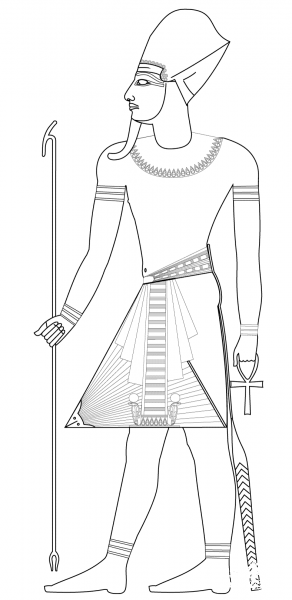 Pharaoh with Blue Crown coloring page image
