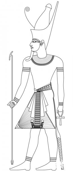 Pharaoh with Double Crown coloring page image