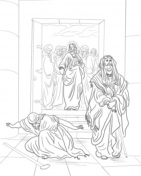 Pharisee and Tax Collector coloring page - ColouringPages