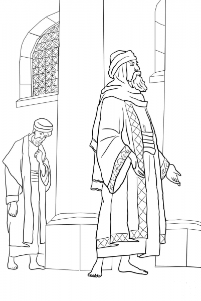 Pharisee and the Publican coloring page image