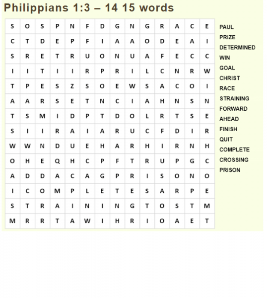 Philippians 1.3 Word Search coloring page image