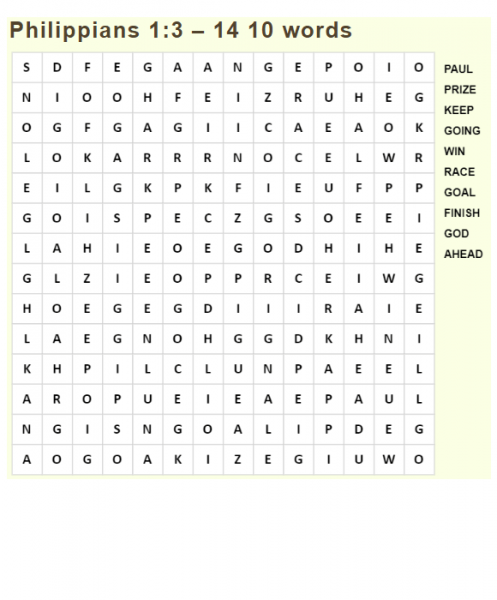 Philippians 1.3 Word Search coloring page image