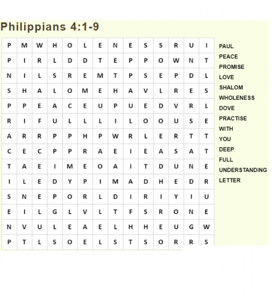 Philippians 4.1 Word Search coloring page image