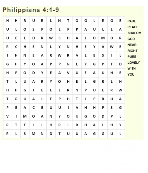 Philippians 4.1 Word Search coloring page image