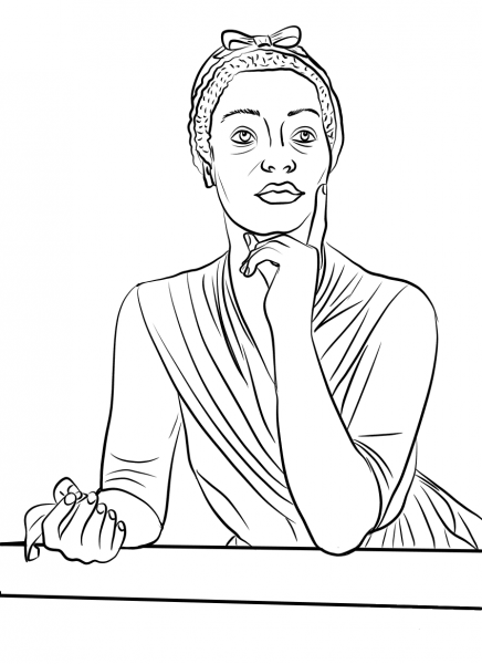 Phillis Wheatley coloring page image