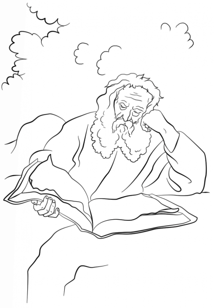 Philosopher coloring page image
