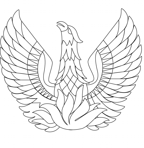 Phoenix Bird coloring page image