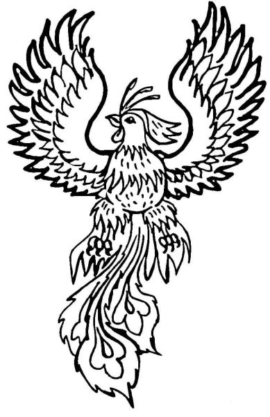 Phoenix coloring page image