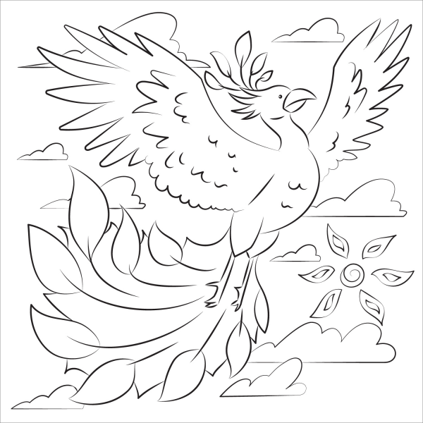 Phoenix coloring page image