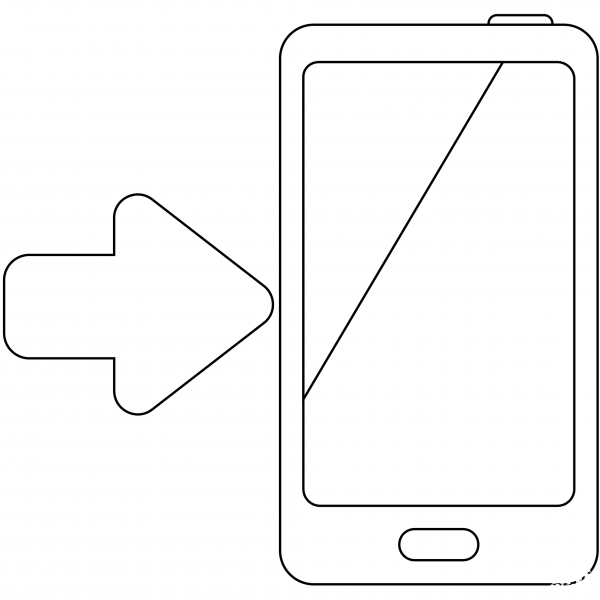Phone Right Arrow Left Emoji coloring page image