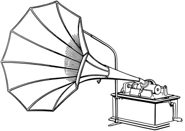 Phonograph coloring page image