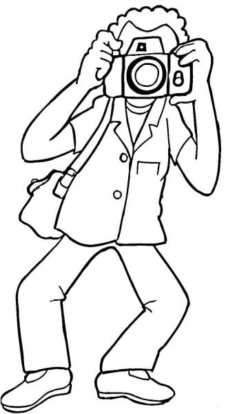 Photographer coloring page image
