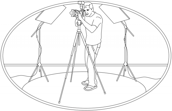 Photographer coloring page image