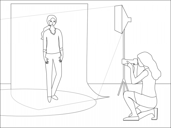 Photographer coloring page image