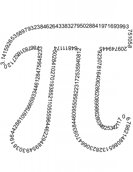 Pi Number Symbol coloring page image