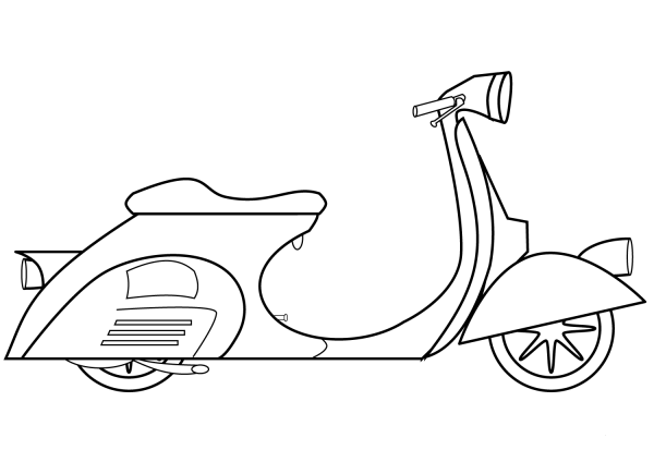 Piaggio Vespa Scooter coloring page image