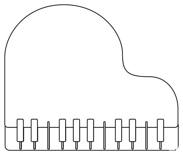 Piano coloring page image