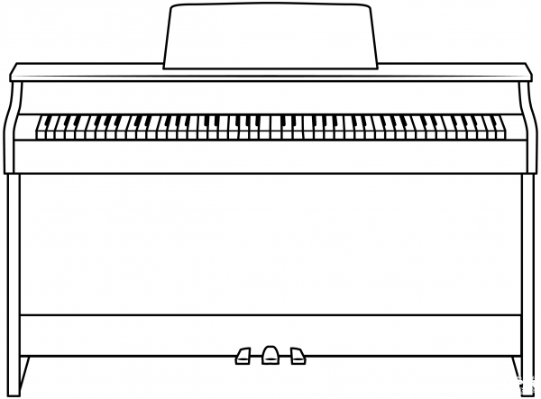 Piano coloring page image