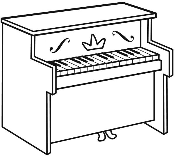 Piano coloring page image
