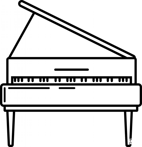 Piano coloring page image