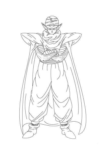 Piccolo Looks Powerful With His Arms Crossed coloring page image