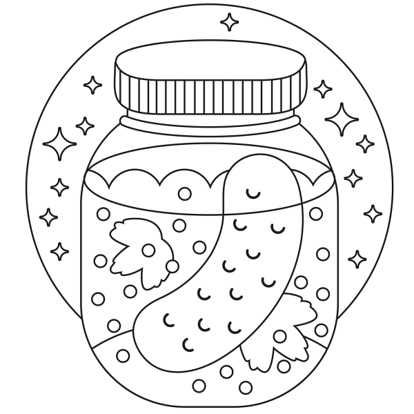 Pickle coloring page image