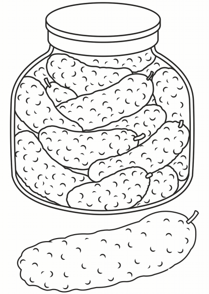 Pickle coloring page image