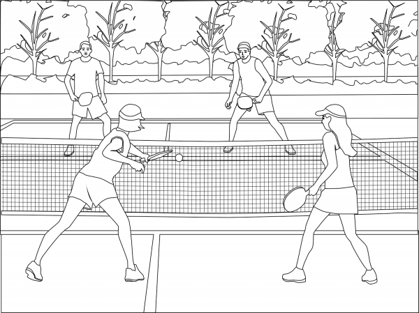 Pickleball coloring page image