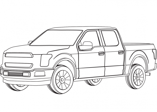 Pickup Truck coloring page image