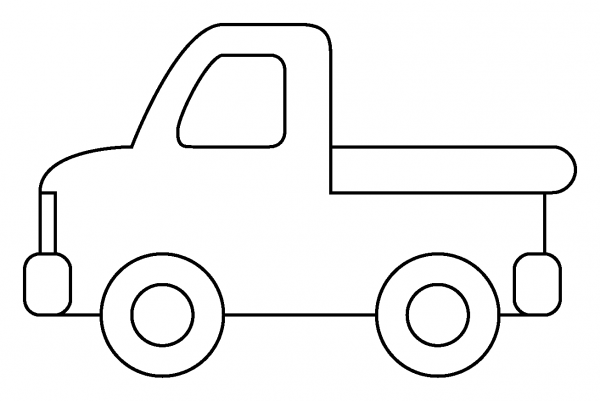 Pickup Truck Emoji coloring page image